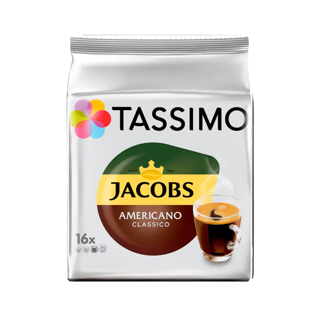 Упаковка Tassimo Jacobs Americano кофе.