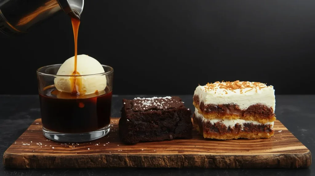 Аффогато, кофейный брауни и тирамису